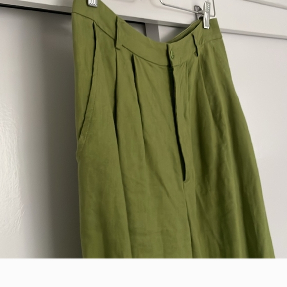 Reformation Lime Wide Leg Pants & Crop Top Set - Picture 2 of 6